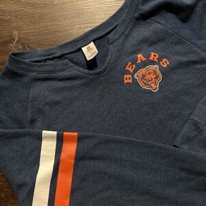 NFL Teams Chicago Bears Pull Over Long Sleeve Crew Neck Sweatshirt Light Weight